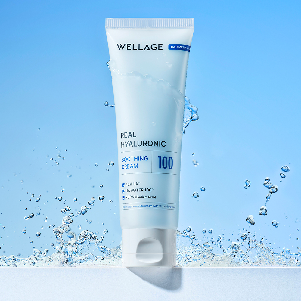 WELLAGE Real Hyaluronic Soothing Cream blue jar